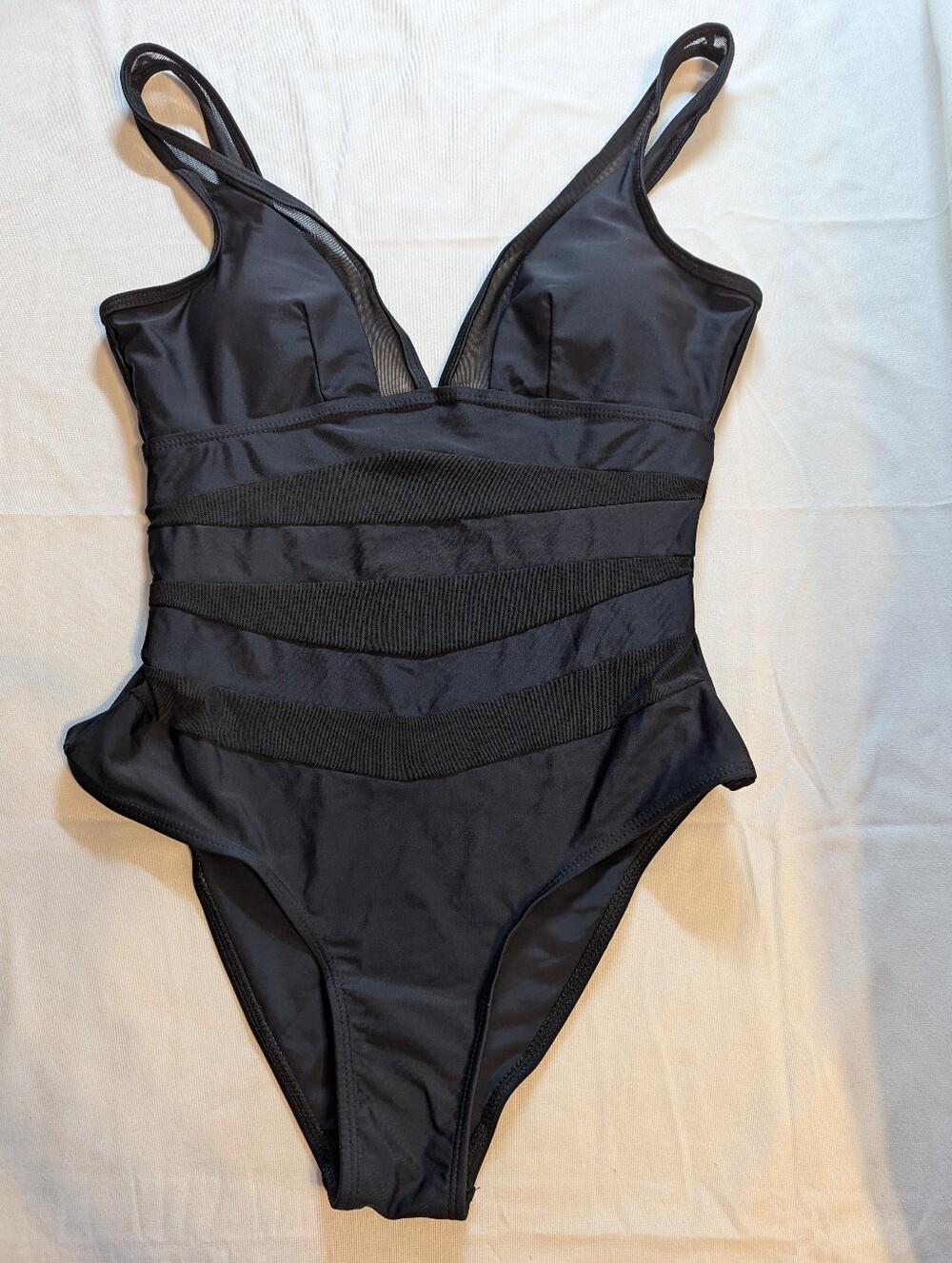 Ladies Shein Black One Piece Swim Suit Size Small BNWOT